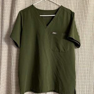 Figs Olive Green scrub top